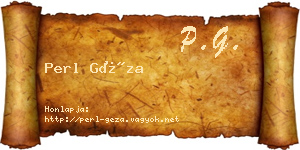 Perl Géza névjegykártya