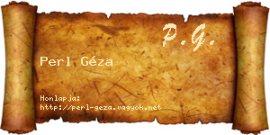 Perl Géza névjegykártya
