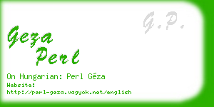 geza perl business card